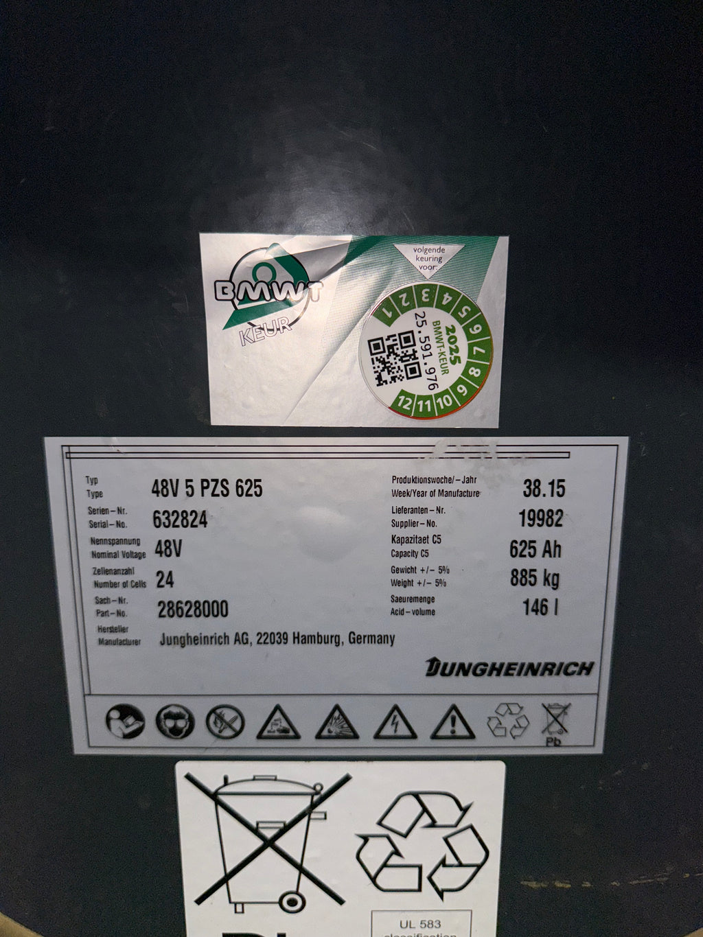 B00007 - JUNGHEINRICH EFG216K 1600KG TRIPLEX 4,60M BJ 2015 3500UUR