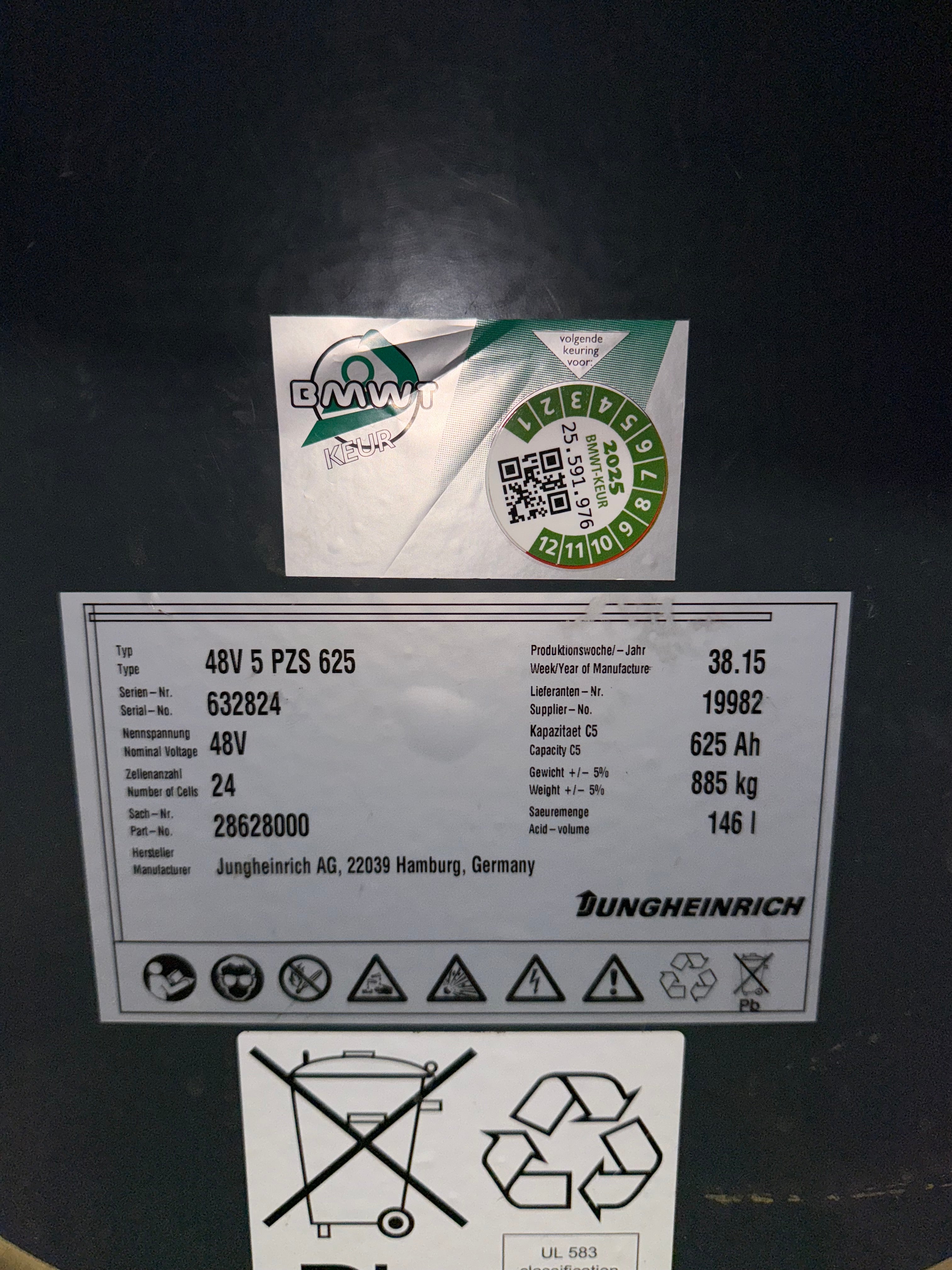 B00007 - JUNGHEINRICH EFG216K 1600KG TRIPLEX 4,60M BJ 2015 3500UUR