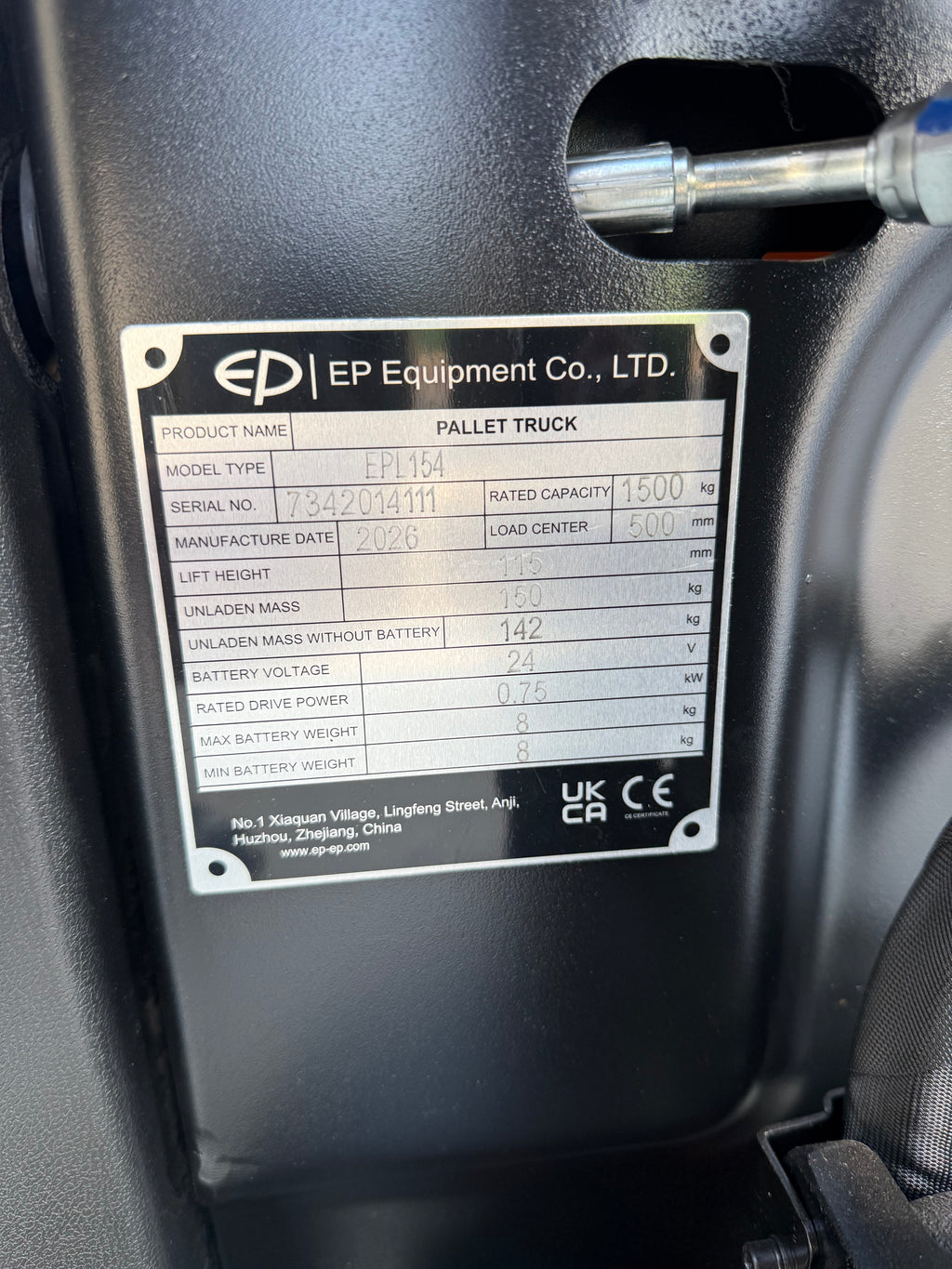 EP EPL154 Elektrische palletwagen 1500kg Compact met zwenkwielen - Nieuw