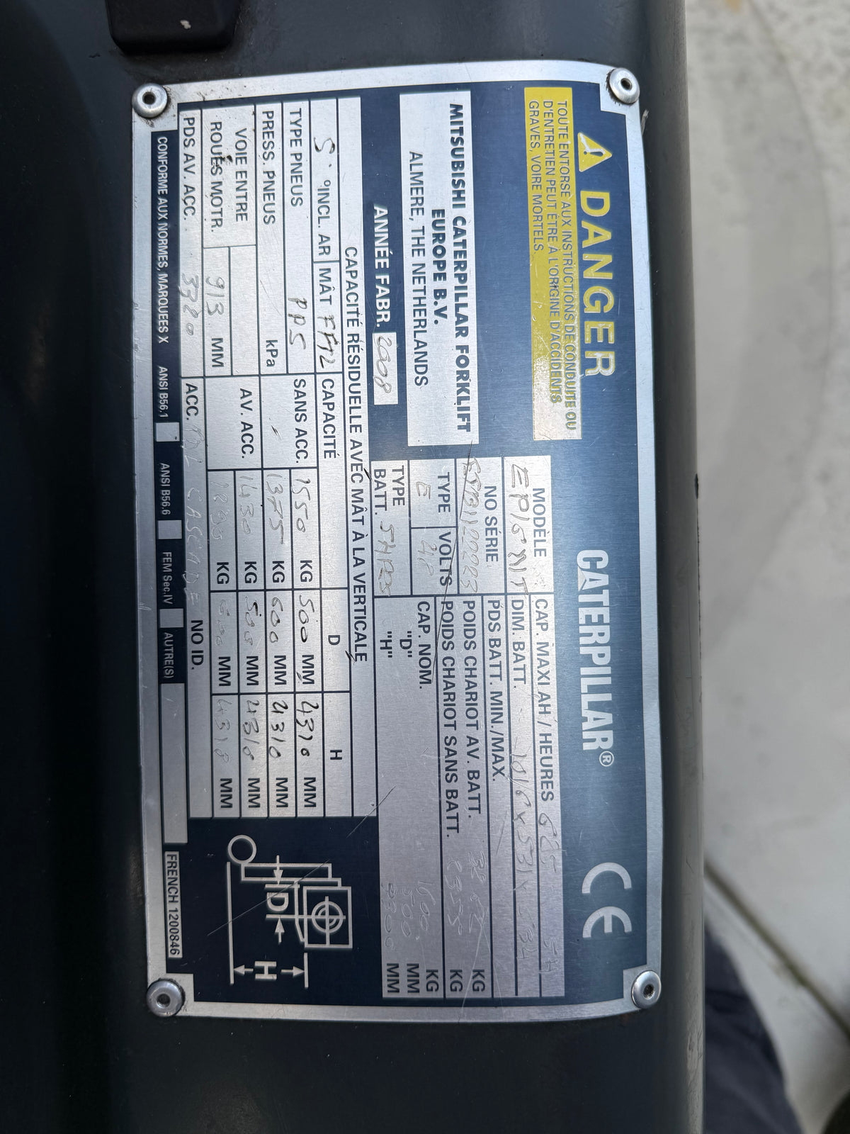 B00027 - CATERPILLAR EP15NT 1500KG TRIPLEX 4,30M 4900UUR NETTE TRUCK