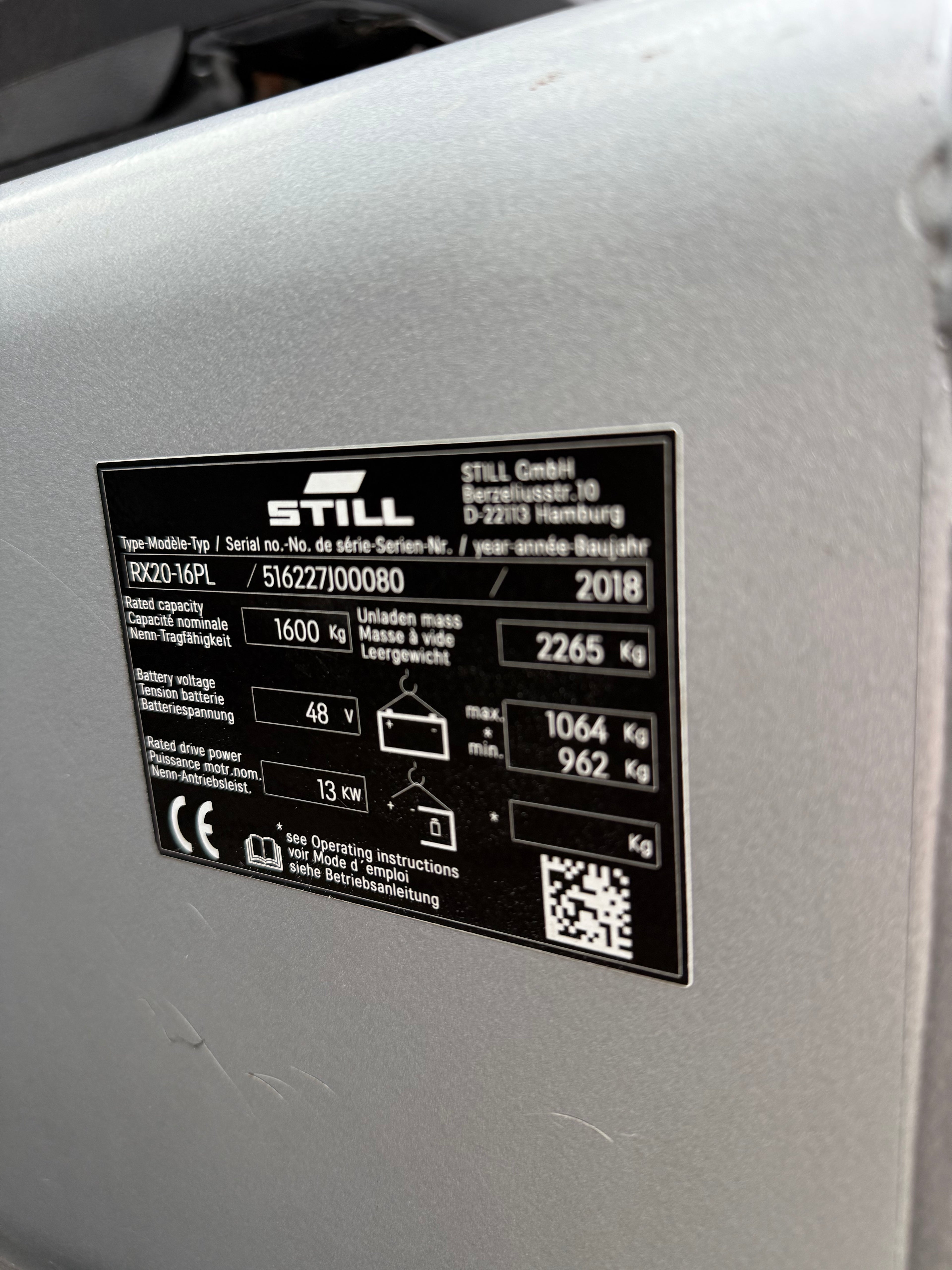 B00014 - STILL RX20-16PL 1600KG BJ.2018 3100UUR TRIPLEX 4,90M HEFTRUCK