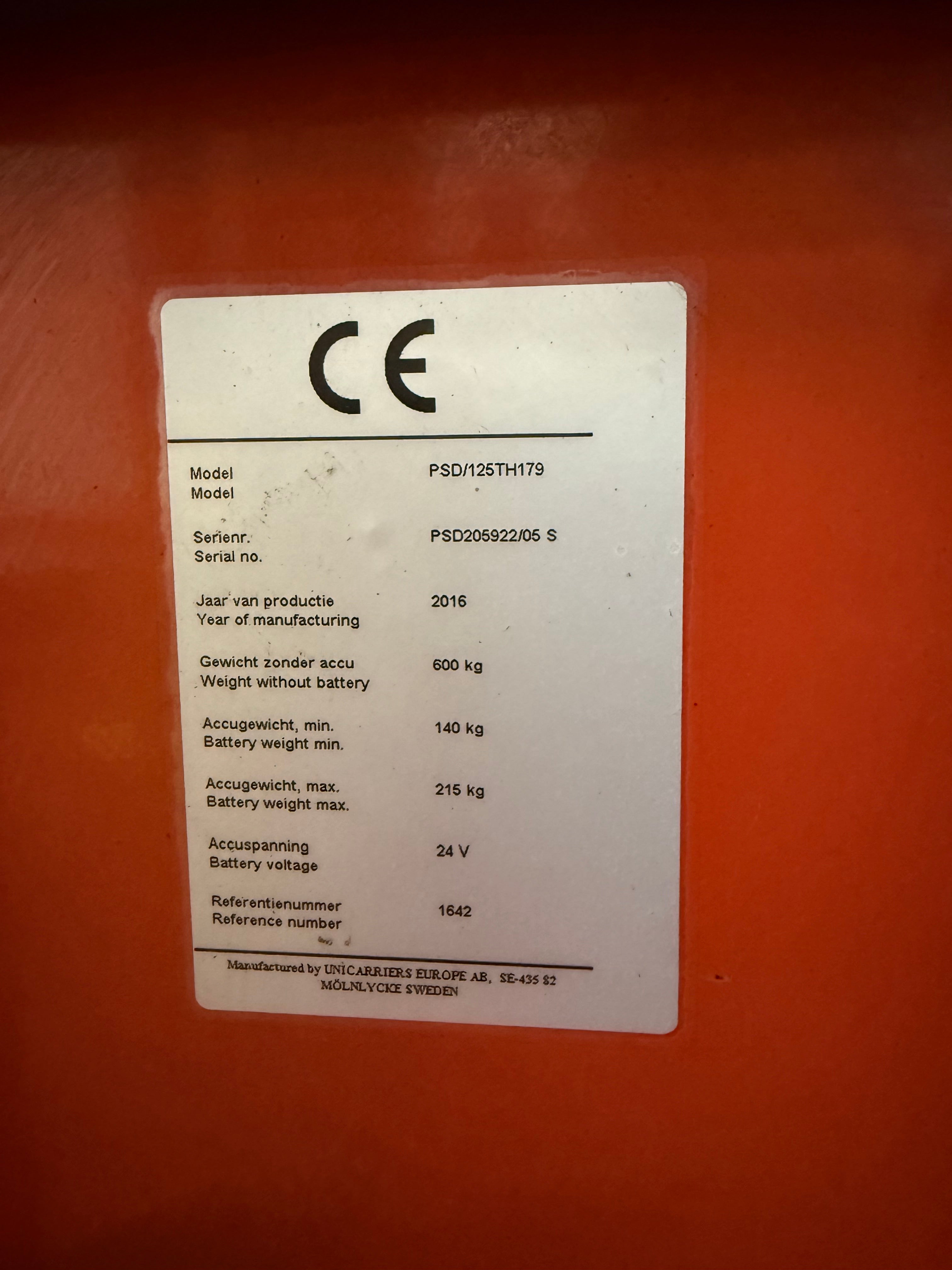 S00014 - LAFIS STAPELAAR BJ 2016 54UUR DUPLO 1,90M GOEDE BATTERIJ