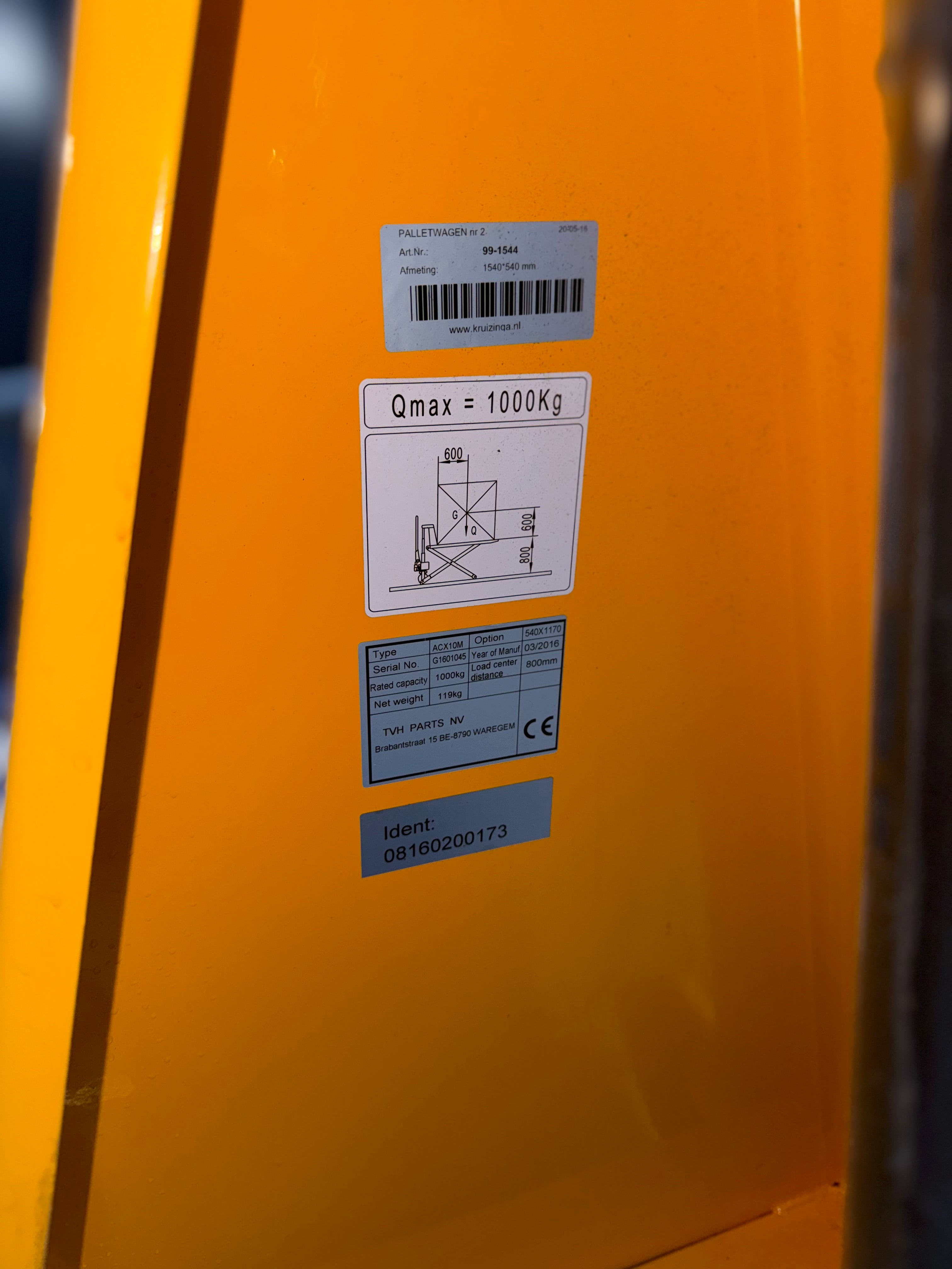 TOTAL LIFTER HAND-SCHAAR PALLETWAGEN 80CM 1000KG