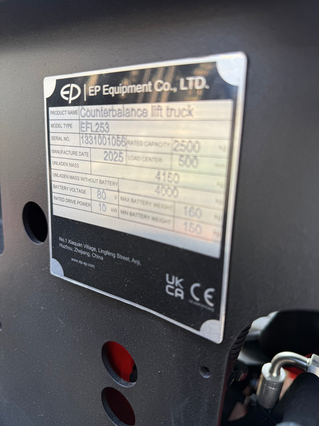 EP EFL253 elektrische heftruck 2.500 kg (2.5 ton) met li-ion-accu