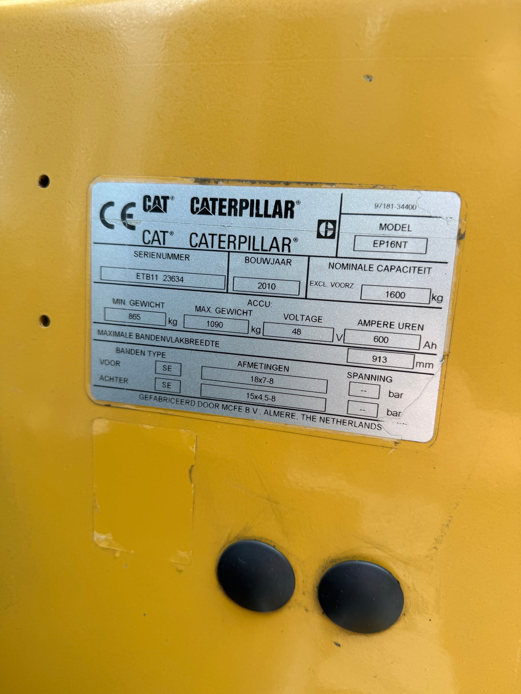 B00028 - CATERPILLAR EP16NT 1600KG TRIPLEX 4,75M 4900UUR NETTE TRUCK
