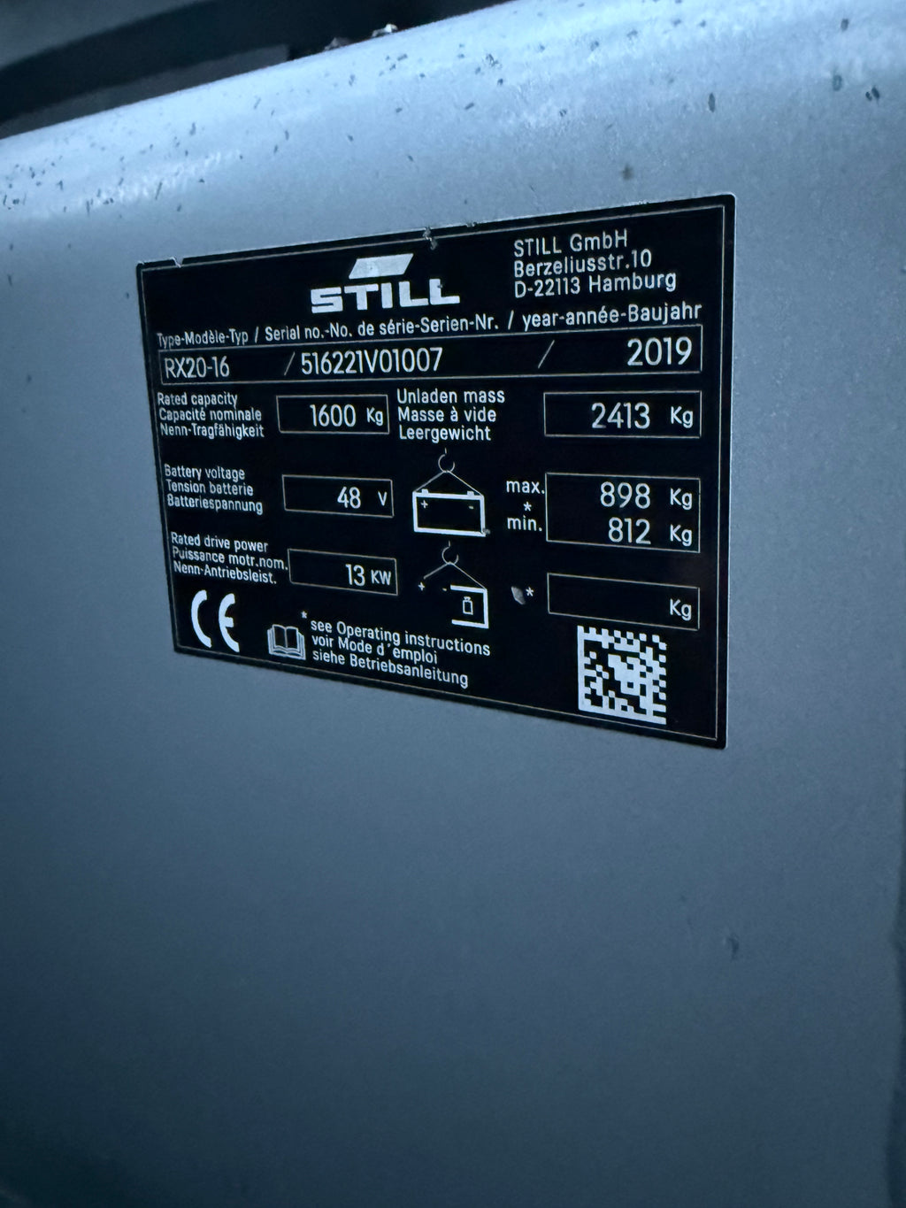 B00005 - STILL RX20-16 1600KG BJ2019 TRIPLEX 7000UUR 5.20M+SIDESHIFT
