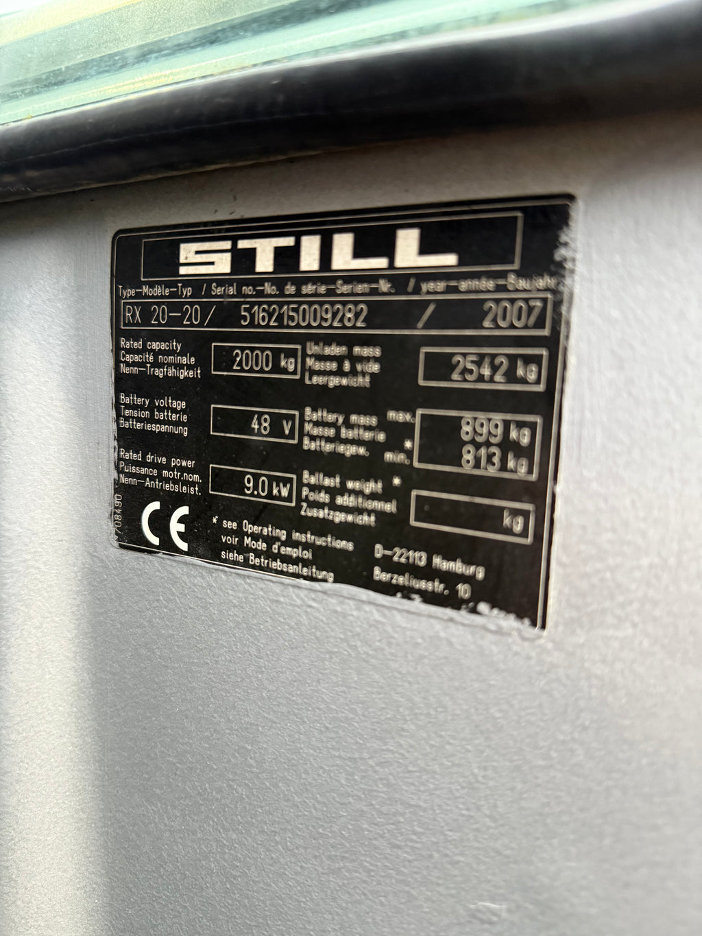 B00016 STILL RX20-20 2000KG TRIPLEX 4,50M 8000UUR BATTERIJ 2024